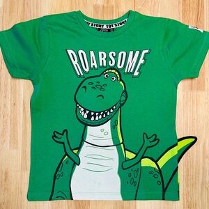 Disney Toy Story Rex 'Roarsome' Green Dino Graphic Tee for Kids Age 4-5